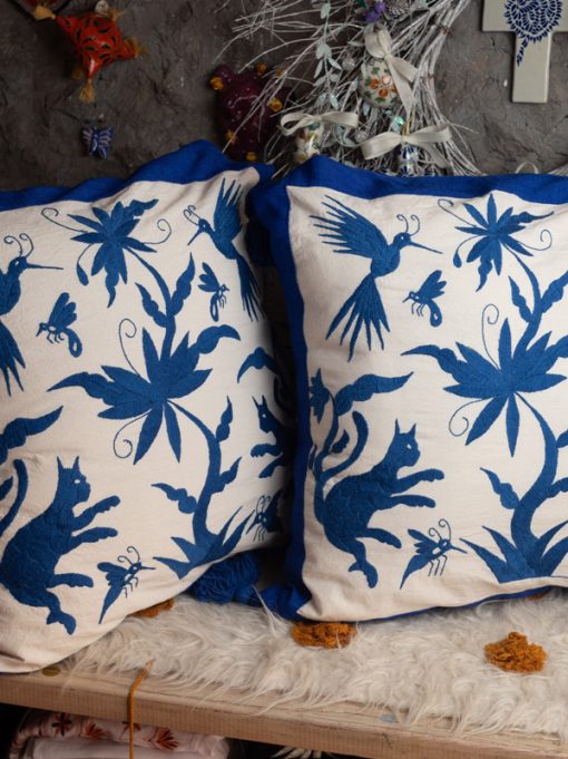 Par de fundas para cojines tradicionales azul rey