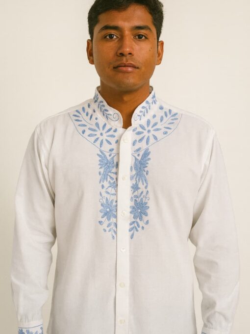Camisa tradicional Otomí de Lino, Tenango de Doria, Hgo.