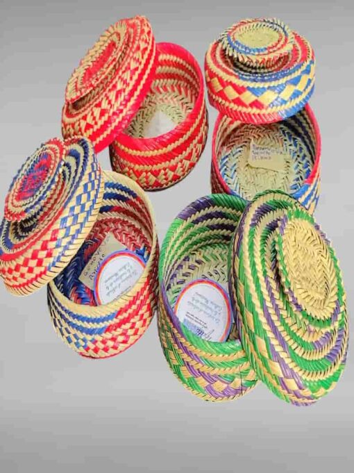 "Ware" Cestitos con base pino redondo-Rarámuri, Chihuahua.