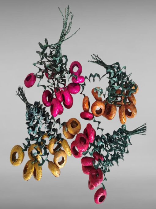 Esferas artesanales tejidas de palma (docena), Guerrero, Chilapa.