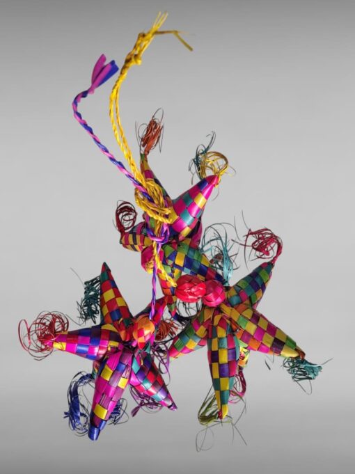 Esferas artesanales tejidas de palma (3 pzas), Guerrero, Chilapa.