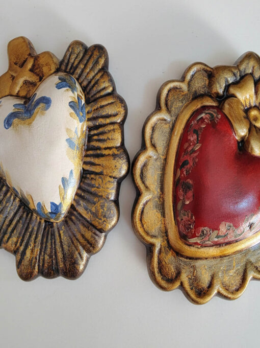 Corazones barrocos artesanales de cerámica-Puebla, Puebla.