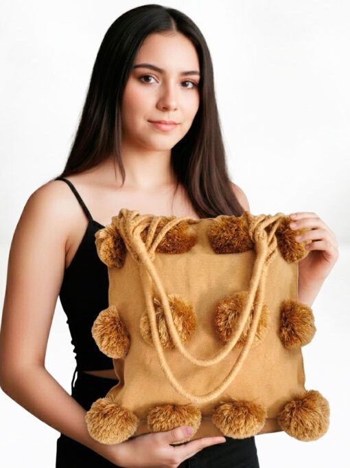 Bolso Luum con pompón - Zinacantàn, Chiapas